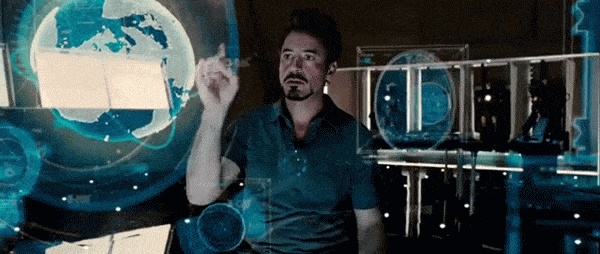 Tony Stark in his lab GIF